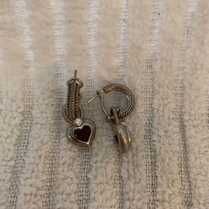 JUDITH RIPKA STERLING SILVER HOOP EARRINGS.